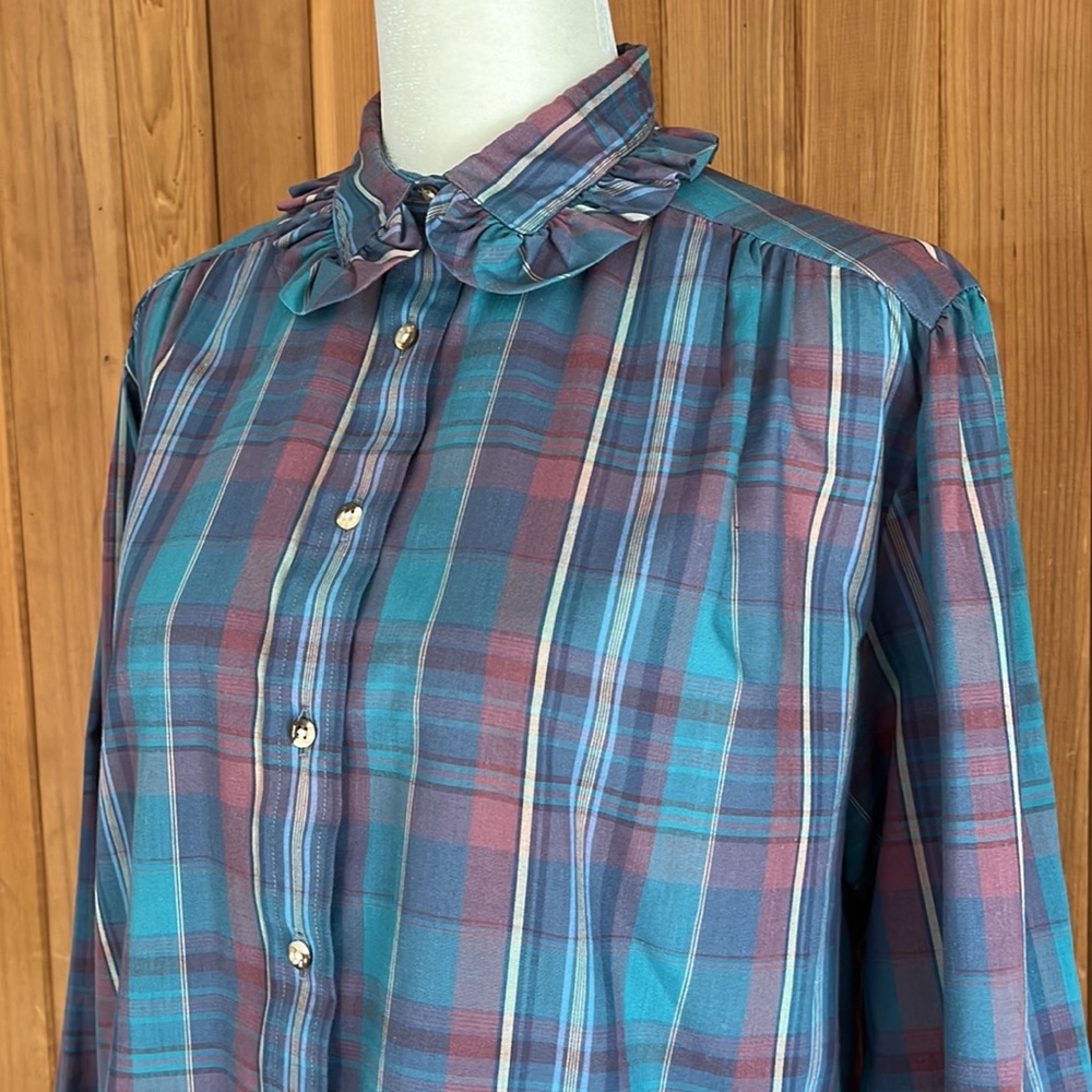 Lands End Vintage Button Down Blouse